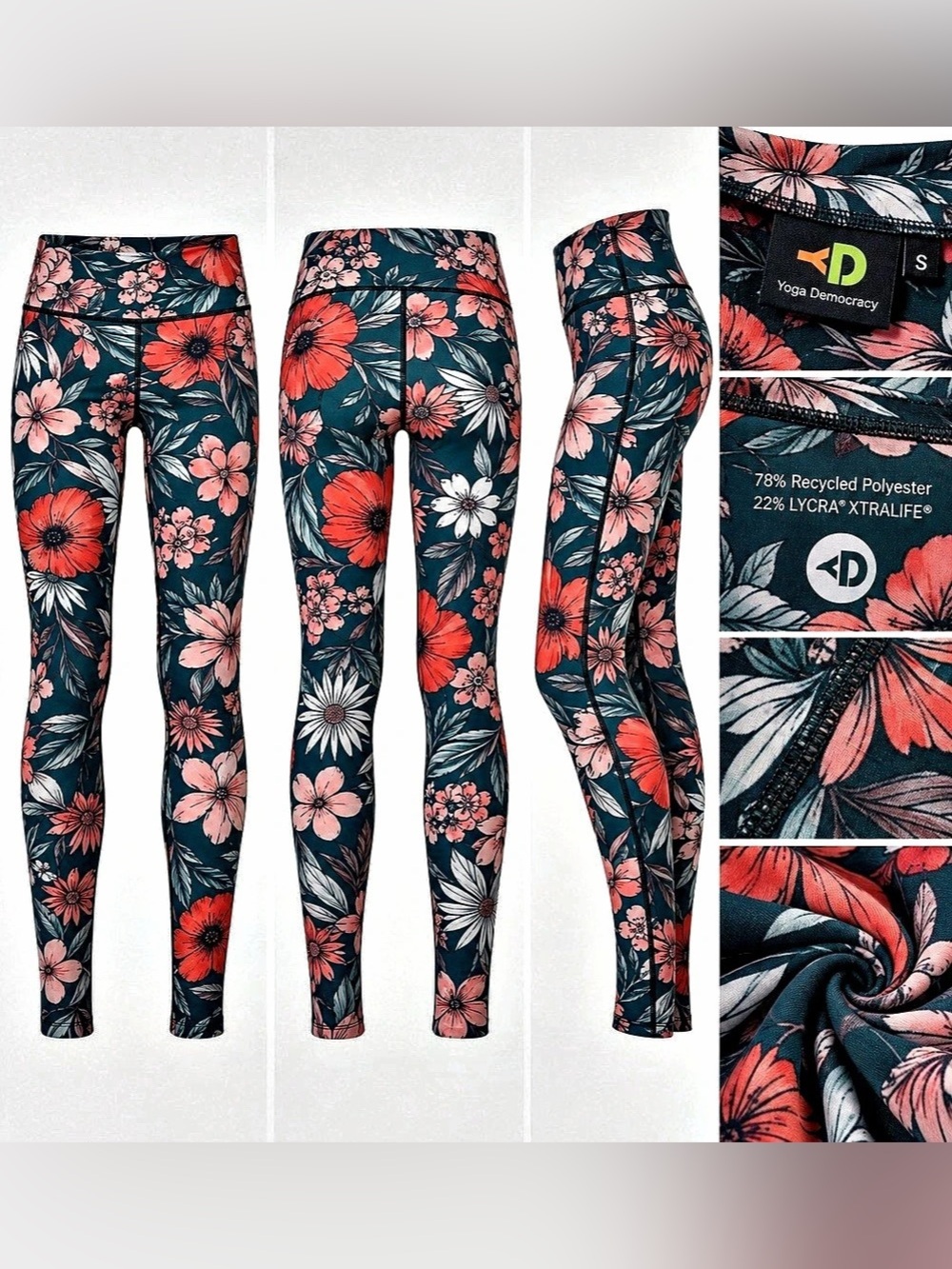 Yoga Democracy YD Legging - Flower Power Floral Leggings green M